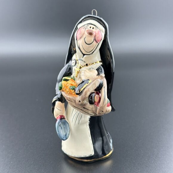 Vintage Blue Sky Ceramic Nun Ornament Sister Marie Green-thumb 2001 H. Goldmine - Picture 1 of 10